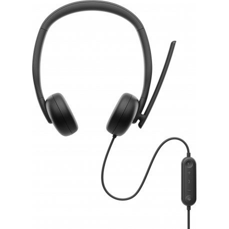 Dell Wired Headset WH3024 - Auscultadores - no ouvido - com cabo - USB-C - Certificado para Microsoft Teams, Certificação Zoom 