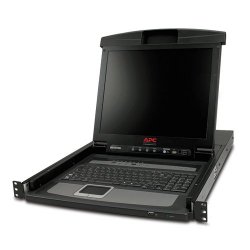 APC LCD Console - Consola KVM Com chave KVM - 8 portas - PS/2 - 17" - montável em bastidor - VGA - preto - 1U - para P/N: AR310