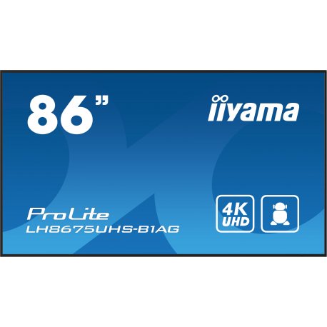 iiyama ProLite LH8675UHS-B1AG - 86" Classe Diagonal (85.6" visível) ecrã LCD com luz de fundo LED - sinalização digital - com l