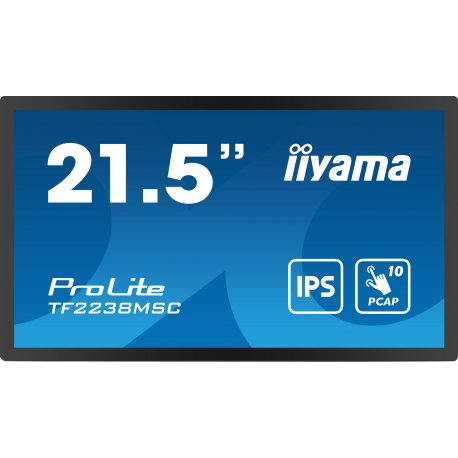 iiyama ProLite TF2238MSC-B1 - Monitor LED - 21.5" - moldura aberta - ecrã de toque - 1920 x 1080 Full HD (1080p) - IPS - 600 cd