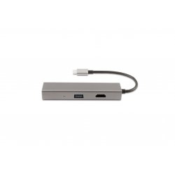 HUB USB 4 Portas CoolBox MINIDOCK4 USB-C com 3 USB 3.0 type A, 1 HDMI, 1 RJ45 Gigabit COO-DOCK-04