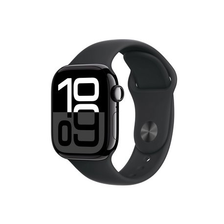 Apple Watch Series 10 (GPS) - 42 mm - alumínio preto jato - relógio inteligente Com banda de desporto - fluoroelastómero - pret