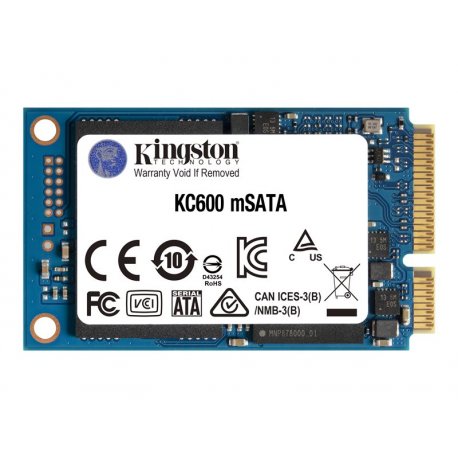 Kingston KC600 - SSD - encriptado - 256 GB - interna - mSATA - SATA 6Gb/s - 256-bits AES - TCG Opal Encryption, Self-Encrypting