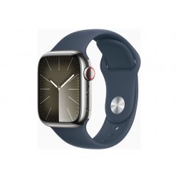 Apple Watch Series 9 (GPS + Cellular) - 41 mm - aço inoxidável prateado - relógio inteligente Com banda de desporto - fluoroela