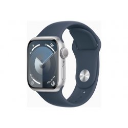 Apple Watch Series 9 (GPS) - 41 mm - alumínio prata - relógio inteligente Com banda de desporto - fluoroelastómero - azul tempe