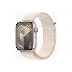 Apple Watch Series 9 (GPS) - 45 mm - alumínio estrelado - relógio inteligente Com fita desportiva - nylon macio de camada dupla