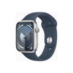 Apple Watch Series 9 (GPS) - 45 mm - alumínio prata - relógio inteligente Com banda de desporto - fluoroelastómero - azul tempe