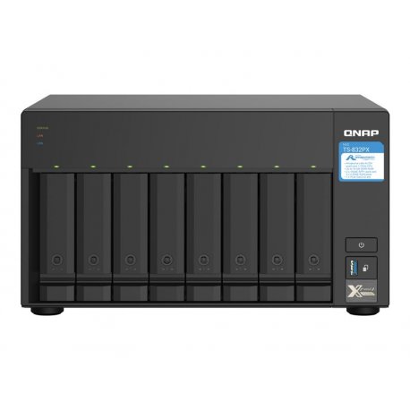 QNAP TS-832PX-4G - Servidor NAS - 8 baias - SATA 6Gb/s - RAID (expansão de disco rígido) RAID 0, 1, 5, 6, 10, 50, 60, JBOD - RA