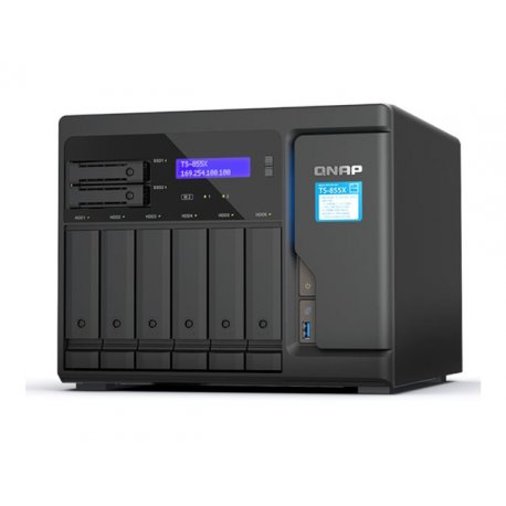 QNAP TS-855X - Servidor NAS - 8 baias - SATA 6Gb/s - RAID (expansão de disco rígido) RAID 0, 1, 5, 6, 10, JBOD, 50, 60 - RAM 8 