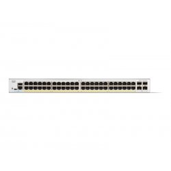 Cisco Catalyst 1200-48P-4G - Interruptor - L3 - inteligente - 48 x 10/100/1000 (PoE+) + 4 x Gigabit SFP - montável em trilho - 