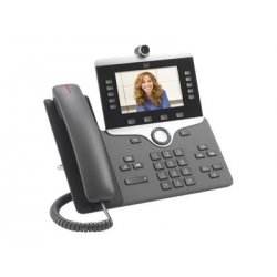 Cisco IP Phone 8845 - Videofone IP - com câmara digital, interface Bluetooth - SIP, SDP - 5 linhas - carvão vegetal CP-8845-K9