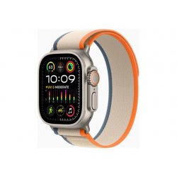 Apple Watch Ultra 2 - 49 mm - titânio - relógio inteligente Com Correia de Trilho - tecido de nylon - laranja/bege - tamanho da