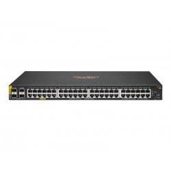 HPE Aruba 6100 48G Class4 PoE 4SFP+ 370W Switch - Interruptor - L3 - Administrado - 48 x 10/100/1000 (PoE+) + 4 x 1 Gigabit / 1