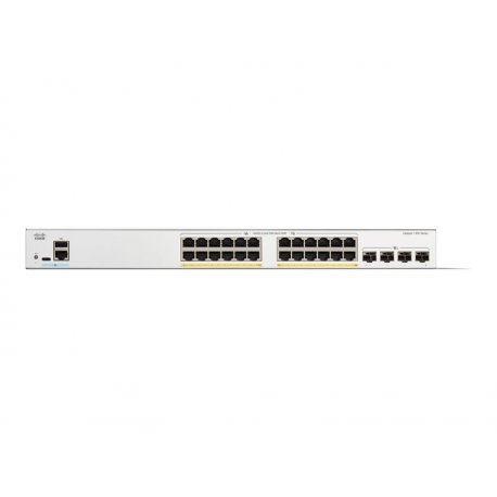 Cisco Catalyst 1300-24FP-4X - Interruptor - L3 - Administrado - 24 x 10/100/1000 (PoE+) + 4 x 10 Gigabit SFP+ - montável em tri