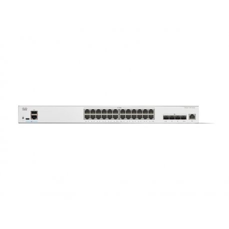 Cisco Catalyst 1300-24XT - Interruptor - L3 - inteligente - 24 x 10 Gigabit Ethernet + 4 x combo 10 Gigabit SFP+/RJ-45 - montáv