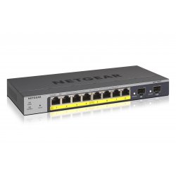 NETGEAR Smart GS110TPv3 - Interruptor - inteligente - 8 x 10/100/1000 (PoE) + 2 x SFP - desktop, montável na parede - PoE+ (55 