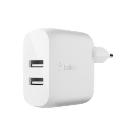 Belkin BoostCharge - Adaptador de alimentação - 24 Watt - 2 conectores de saída (USB) - branco WCE001VF1MWH