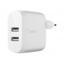 Belkin BoostCharge - Adaptador de alimentação - 24 Watt - 2 conectores de saída (USB) - branco WCE001VF1MWH