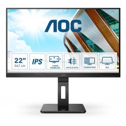 AOC 22P2Q - Monitor LED - 22" (21.5" visível) - 1920 x 1080 Full HD (1080p) @ 75 Hz - IPS - 250 cd/m² - 1000:1 - 4 ms - HDMI, D