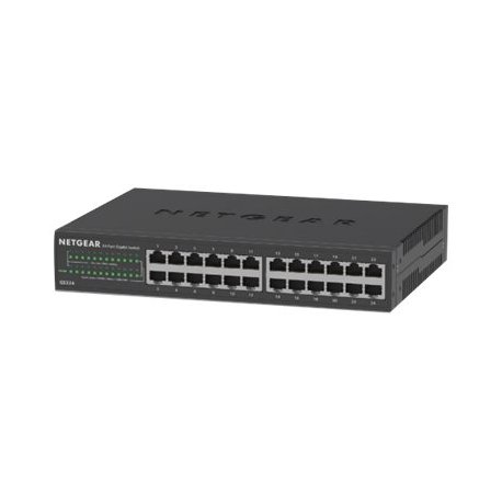 NETGEAR GS324v2 - Interruptor - sem gestão - 24 x 10/100/1000 - montável na parede, desktop, montável em trilho GS324-200EUS