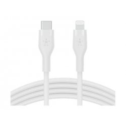 Belkin BOOST CHARGE - Cabo Lightning - 24 pin USB-C macho para Lightning macho - 2 m - branco CAA009BT2MWH