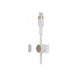 Belkin BOOST CHARGE - Cabo Lightning - 24 pin USB-C macho para Lightning macho - 3 m - branco CAA011BT3MWH