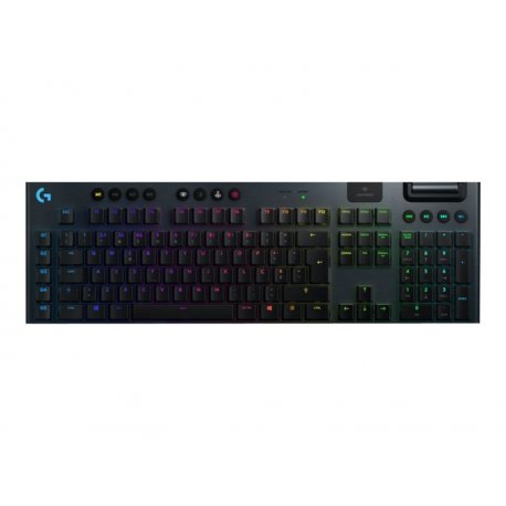 Logitech G G915 - Teclado - luz traseira - sem fios - USB, Bluetooth, 2.4 GHz - QWERTY - Português - interruptor: GL Tactile - 