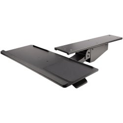 StarTech.com Under Desk Keyboard Tray, Full Motion & Height Adjustable Keyboard and Mouse Tray, 10" x 26" Platform, Ergonomic S