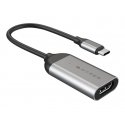 HyperDrive - Adaptador de vídeo - 24 pin USB-C macho para HDMI fêmea - prata - suporte 8K60Hz, suporte 4K144Hz HD-H8K-GL