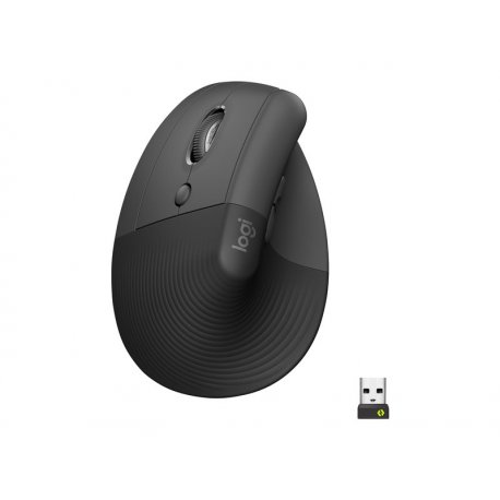 Logitech Lift for Business - Rato vertical - ergonómico - para esquerda - 6 botões - sem fios - Bluetooth, 2.4 GHz - recetor US