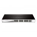 D-Link Web Smart DGS-1210-28 - Interruptor - Administrado - 24 x 10/100/1000 + 4 x Gigabit SFP - desktop, montável em trilho DG