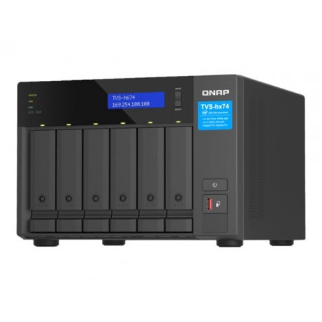 QNAP TVS-H674 - Servidor NAS - 6 baias - SATA 6Gb/s - RAID (expansão de disco rígido) JBOD, RAID 0, 1, 5, 6, 10, 50, TM, RAID T