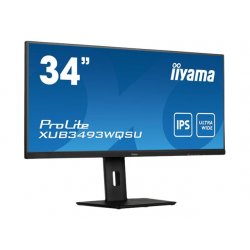 iiyama ProLite XUB3493WQSU-B5 - Monitor LED - 34" - 3440 x 1440 UWQHD @ 75 Hz - ADS-IPS - 400 cd/m² - 1000:1 - 4 ms - 2xHDMI, D