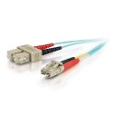 C2G LC-SC 10Gb 50/125 OM3 Duplex Multimode PVC Fiber Optic Cable (LSZH) - Cabo de rede - SC multi-modos (M) para multi-modo LC 