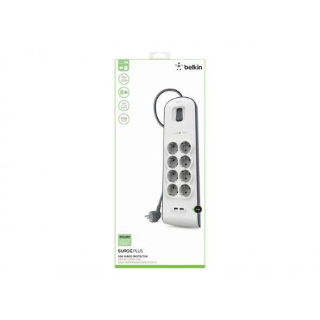 Belkin - Protector contra picos de corrente - conectores de saída: 8 - Alemanha BSV804VF2M