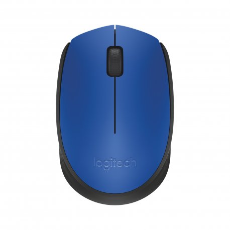 Logitech M171 - Rato - destros e canhotos - sem fios - 2.4 GHz - receptor sem fio USB - preto, azul 910-004640