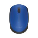 Logitech M171 - Rato - destros e canhotos - sem fios - 2.4 GHz - receptor sem fio USB - preto, azul 910-004640