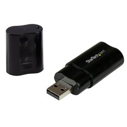 StarTech.com USB Sound Card - 3.5mm Audio Adapter - External Sound Card - Black - External Sound Card (ICUSBAUDIOB) - Placa de 