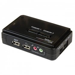 StarTech.com 2 Port USB VGA KVM Switch - Single VGA - Hot-key & Audio Support - 2048x1536 @60Hz KVM Switch - KVM Video Switch (