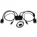 StarTech.com 2 Port USB VGA Cable KVM Switch - USB Powered with Remote Switch - KVM with VGA - Dual Port VGA KVM Switch (SV211U