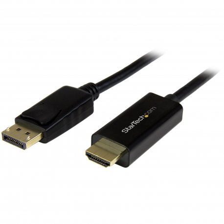 StarTech.com 6.5 ft / 2m DisplayPort to HDMI converter cable - 4K (DP2HDMM2MB) - Cabo adaptador - DisplayPort macho para HDMI m