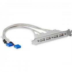 StarTech.com 4 Port USB A Female Slot Plate Adapter - USB panel - 4 pin USB Type A (F) (USBPLATE4) - Painel p/USB - USB (F) par