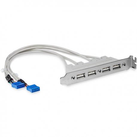 StarTech.com 4 Port USB A Female Slot Plate Adapter - USB panel - 4 pin USB Type A (F) (USBPLATE4) - Painel p/USB - USB (F) par