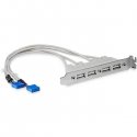 StarTech.com 4 Port USB A Female Slot Plate Adapter - USB panel - 4 pin USB Type A (F) (USBPLATE4) - Painel p/USB - USB (F) par