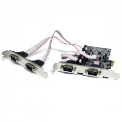 StarTech.com 4 Port Native PCI Express RS232 Serial Adapter Card with 16550 UART - Low Profile Serial Card (PEX4S553) - Adaptad