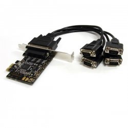 StarTech.com 4 Port PCI Express RS232 Serial Adapter Card - Single-Lane PCI Express - Breakout Cable - RS232 Extension - PCIe S