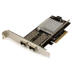 StarTech.com 10G Network Card - 2x 10G Open SFP+ Multimode LC Fiber Connector - Intel 82599 Chip - Gigabit Ethernet Card (PEX20