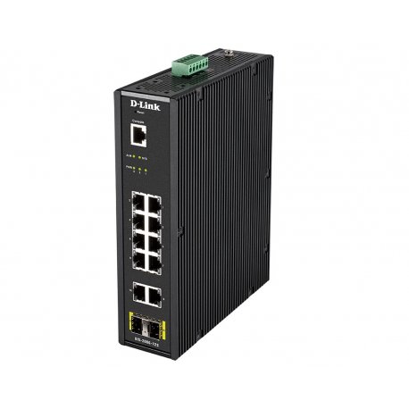 D-Link DIS 200G-12S - Interruptor - Administrado - 10 x 10/100/1000 + 2 x SFP - montável em trilho DIN, montável na parede - AC