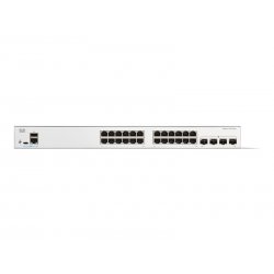 Cisco Catalyst 1200-24T-4G - Interruptor - L3 - inteligente - 24 x 10/100/1000 + 4 x Gigabit SFP - montável em trilho C1200-24T