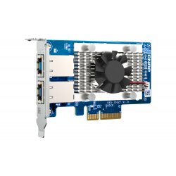 QNAP QXG-10G2T - Adaptador de rede - PCIe 3.0 x4 baixo perfil - 100M/1G/2.5G/5G/10 Gigabit Ethernet x 2 - para QNAP QGD-1600 QX